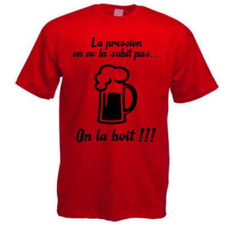Tee shirt rugby "La pression" rouge