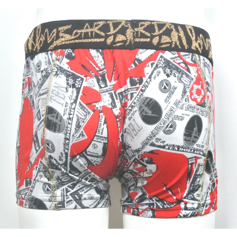 Boxer Longboard Junior Billets Gris/Rouge