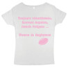 Tee shirt femme "Maman de Rugbyman" Blanc/Rose