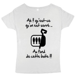 Tee shirt femme 3ème mi-temps "Sardines" Blanc/Noir