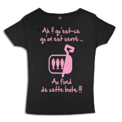 Tee shirt femme 3ème mi-temps "Sardines" Noir/Rose