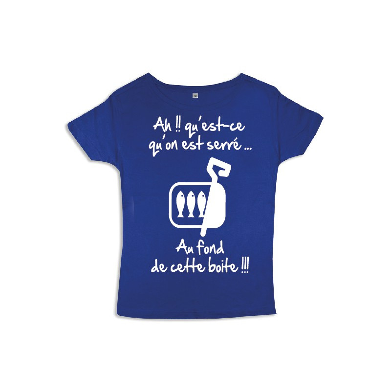 Tee shirt femme 3ème mi-temps "Sardines" Bleu/Blanc