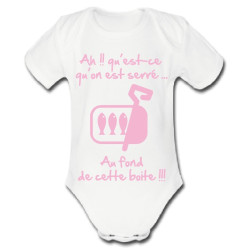 Body bébé 3ème mi temps humour "Sardines" Blanc/Rose