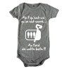 Body bébé 3ème mi temps humour "Sardines" Gris/Blanc