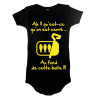 Body bébé 3ème mi temps humour "Sardines" Noir/Jaune