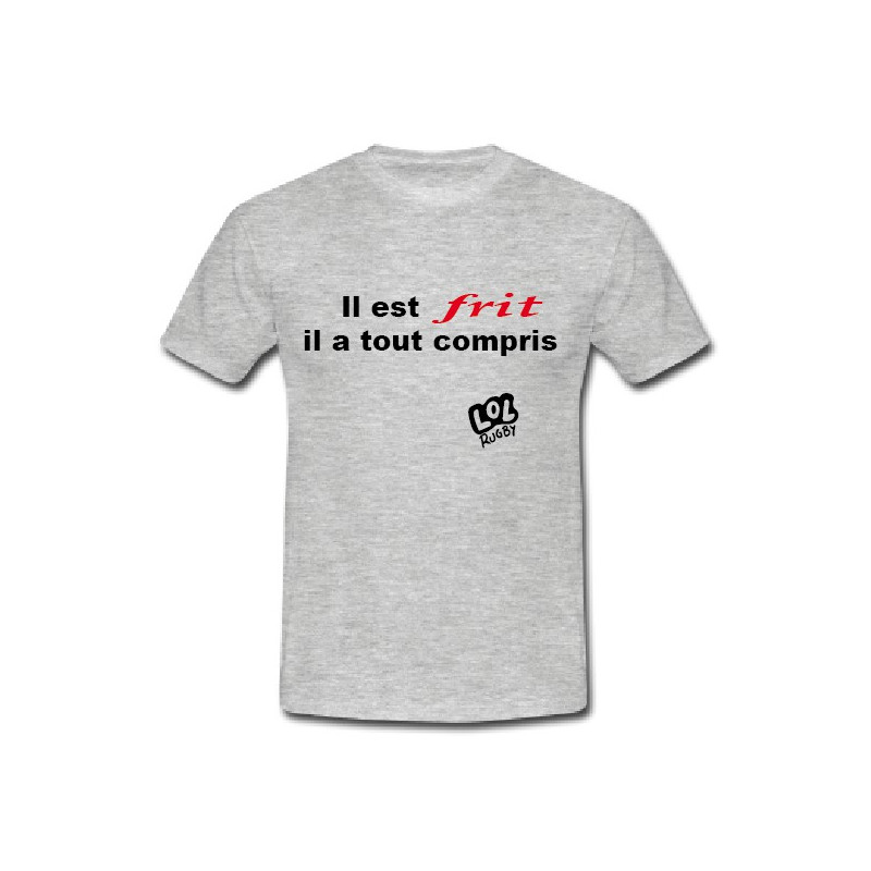Tee shirt humour "Frit" Gris