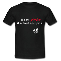 Tee shirt humour "Frit" Noir