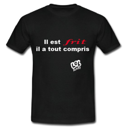 Tee shirt humour "Frit" Noir