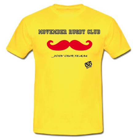 Tee shirt "Movember Rugby Club" Jaune