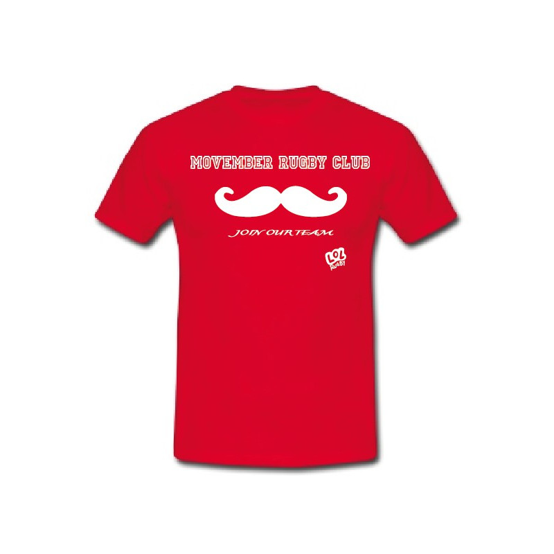 Tee shirt "Movember Rugby Club" Rouge