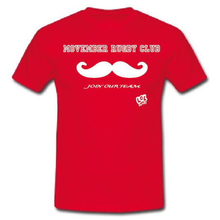 Tee shirt "Movember Rugby Club" Rouge