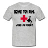 Tee shirt "Donne ton sang Joue au Rugby" Gris