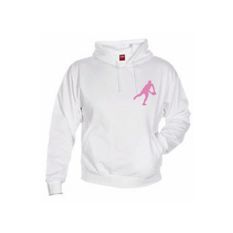 Sweat Capuche Rugby Essentiels Blanc