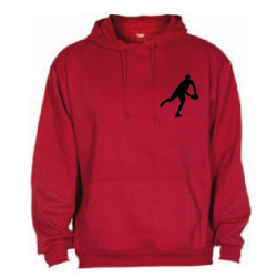 Sweat Capuche Rugby Essentiels Rouge