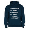Sweat Capuche "Papa 100 % Rugby" Bleu marine