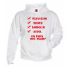 Sweat Capuche "Papa 100 % Rugby" Blanc