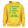 Sweat Capuche "Papa 100 % Rugby" Jaune
