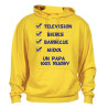 Sweat Capuche "Papa 100 % Rugby" Jaune
