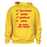 Sweat Capuche "Papa 100 % Rugby" Jaune