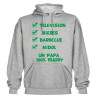 Sweat Capuche "Papa 100 % Rugby" Gris