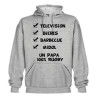 Sweat Capuche "Papa 100 % Rugby" Gris