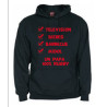Sweat Capuche "Papa 100 % Rugby" Noir
