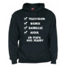 Sweat Capuche "Papa 100 % Rugby" Noir