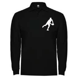 Polo manches longues "Essentiels" Noir