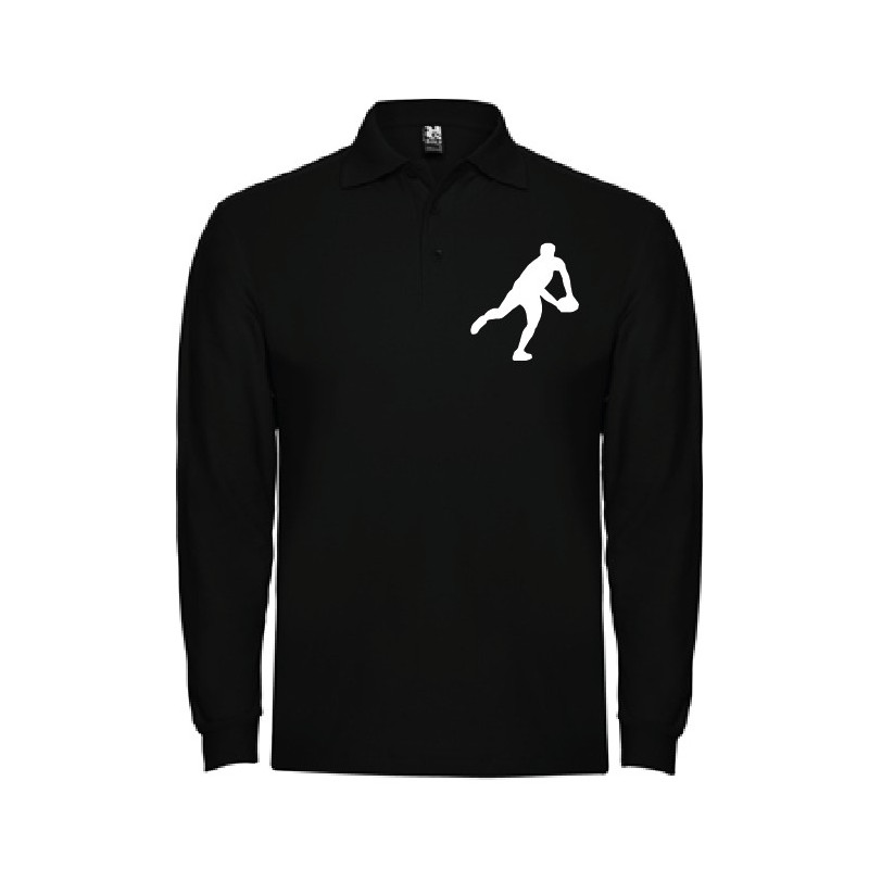 Polo manches longues "Essentiels" Noir