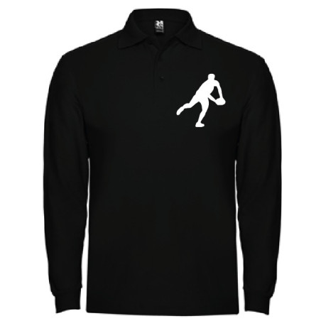 Polo manches longues "Essentiels" Noir