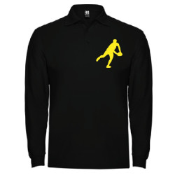Polo manches longues "Essentiels" Noir