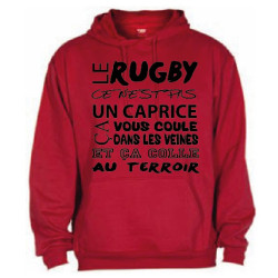 Sweat Capuche Rugby Terroir Rouge