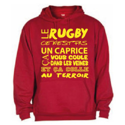 Sweat Capuche Rugby Terroir Rouge