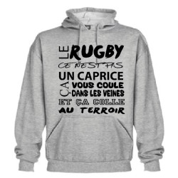 Sweat Capuche Rugby Terroir Gris