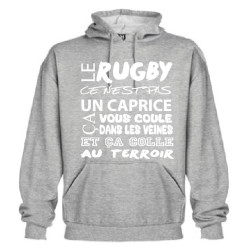 Sweat Capuche Rugby Terroir Gris