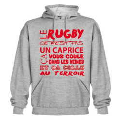 Sweat Capuche Rugby Terroir Gris
