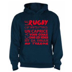 Sweat Capuche Rugby Terroir Bleu marine