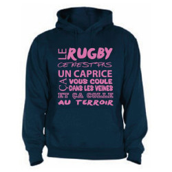 Sweat Capuche Rugby Terroir Bleu marine