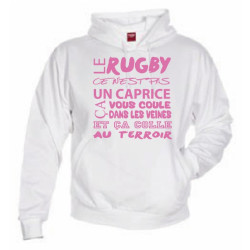 Sweat Capuche Rugby Terroir Blanc