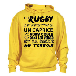 Sweat Capuche Rugby Terroir Jaune