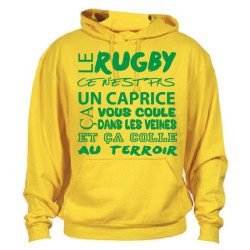 Sweat Capuche Rugby Terroir Jaune