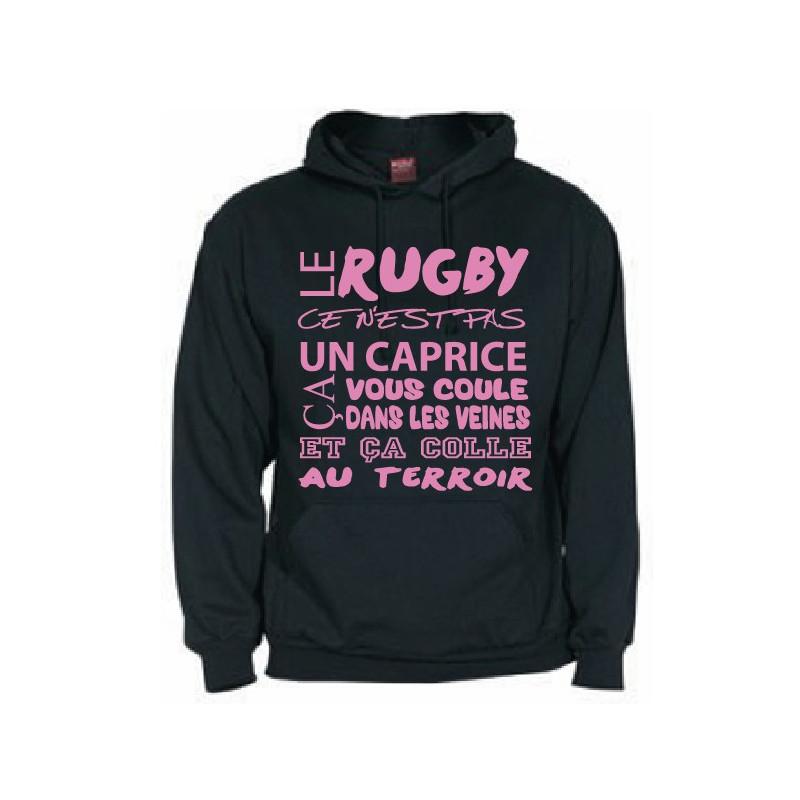 Sweat Capuche Rugby Terroir Noir