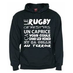 Sweat Capuche Rugby Terroir Noir