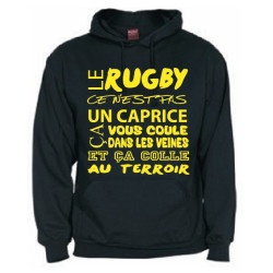 Sweat Capuche Rugby Terroir Noir