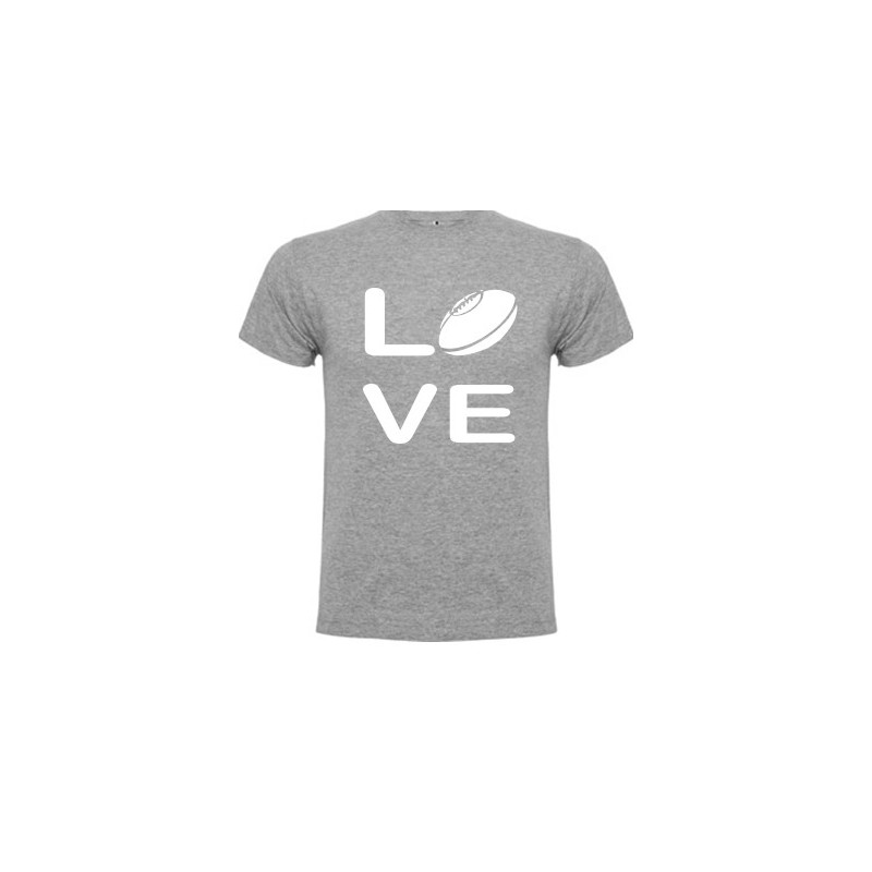 Tee shirt Love Rugby Gris
