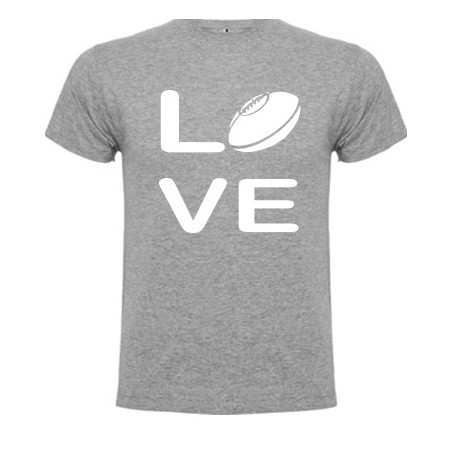 Tee shirt Love Rugby Gris