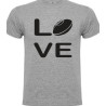 Tee shirt Love Rugby Gris
