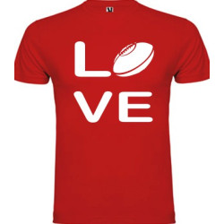 Tee shirt Love Rugby Rouge