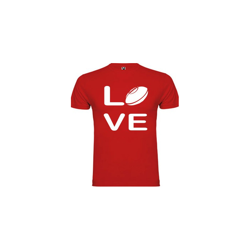 Tee shirt Love Rugby Rouge