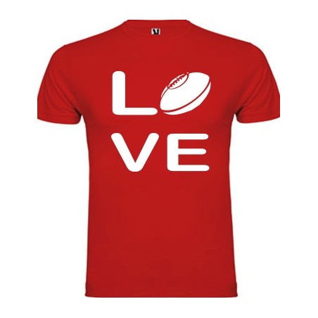 Tee shirt Love Rugby Rouge